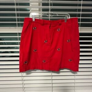 UGA Red Embroidered Mini Skirt